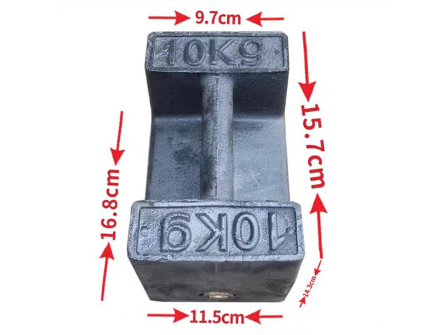 Peso de prueba de hierro fundido de 10 kg