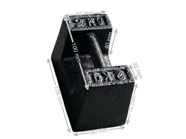 Peso de prueba de hierro fundido de 2 kg