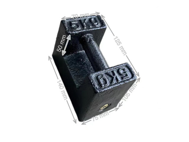 Peso de prueba de hierro fundido de 5 kg